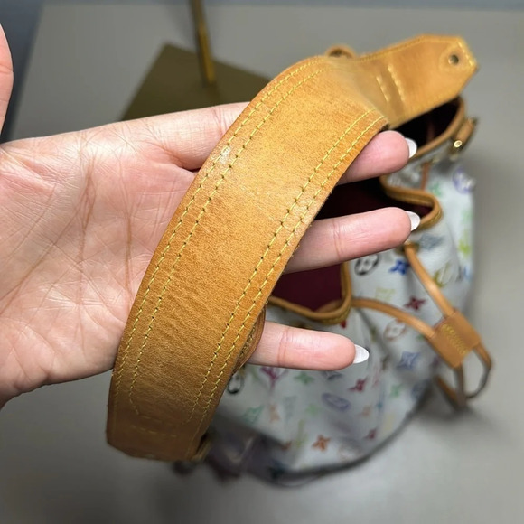 Authentic Louis Vuitton Multicolor Petit Noe Bucket Style White Monogram Rainbow - Picture 6 of 17